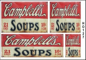 CAMPBELL SOUP SIGNS HO SCALE WATERSLIDE BUILDING DIORAMA LAYOUT SIGNS HO128 - Picture 1 of 1