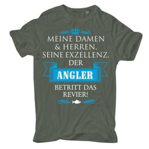 T-Shirt Seine Exzellenz DER ANGLER Angeln Fisch Norwegen Spruch lustig Hobby Fun - Bild 1 von 6