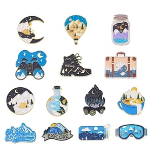 14 un. lindos broches de metal esmaltado de aleación broches de solapa para chaquetas sombreros bolsas 15 ~ 30 mm - Imagen 1 de 4