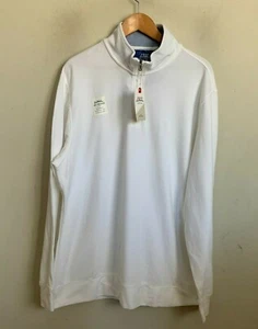 IZOD Mens Shirt White Saltwater Soft Pullover 1/4 Zip Cotton Size XL NEW - Picture 1 of 8