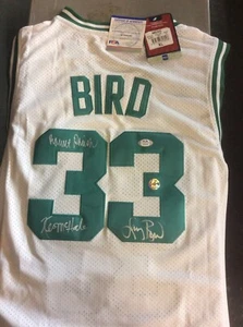 Bird, McHale, Parish, "Big 3"  Signed Jersey Bird Jsy 3x auto's PSA AUTH 9A60599 - Picture 1 of 3