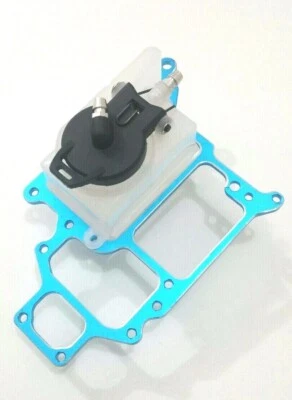 Rc piastra servi e serbatoio per auto a scoppio 1/10 in lega blu HSP upgrade - Immagine 1 di 3