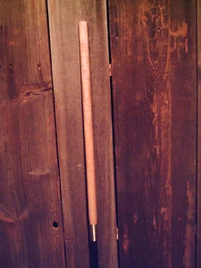 HICKORY WOOD handle walking staff adjustable length shaft rubber tip MADE IN USA - Picture 1 of 10