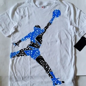 Air JORDAN Big Boys graphic logo t-shirt size S M L XL Gray White Black Red - Picture 1 of 24