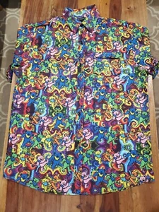 Grateful Dead Button Hemd Herren L Bunt Unikat Bären All Over Warrior Within - Bild 1 von 11