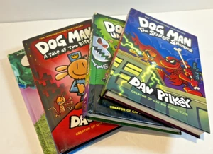 Dog Man/Cat Kid Book Lot of 4 Books Youth Hardcover Dav Pilkey Graphic Novel - Bild 1 von 9