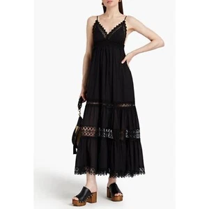 NEW Charo Ruiz Ibiza Geneva Lace Panel Maxi Dress (Sz S) Black - Picture 1 of 16