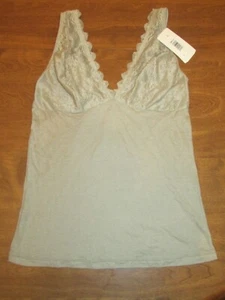 920X13 DKNY 731027 Ravishing Romance Cotton Camisole With Lace Large Army Green - Picture 1 of 2