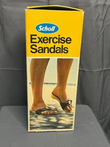 Vintage SCHOLL Exercise Sandals Brown Size 6 With Box! - Picture 1 of 8