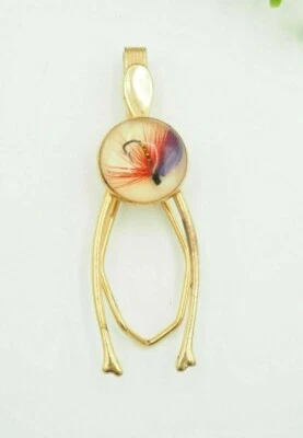 De colección ANSON Art Deco Años 40 Pesca Peces Mosca Cebo Señuelo Tie Bar Tack Clip Cierre Foto 1 de 4