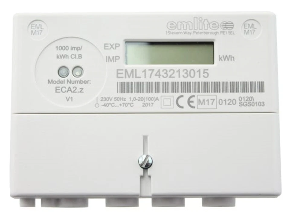 Emlite ECA2 .z 100A Single Phase Electricity Reading Meter MID Approved RHI Kwh - Image 1 of 1