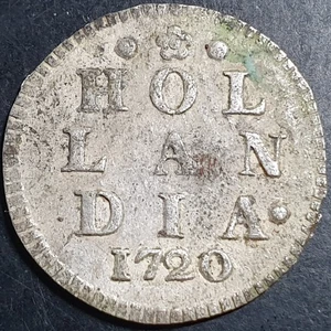 Provincial Dutch Netherlands Holland Hollandia 2 Stuiver 1720 Silver XF - Picture 1 of 3