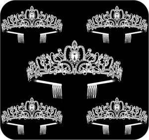 Elegant Crystal Tiara Crown for Women and Girls - Bridal and Party Accessory - Picture 1 of 12