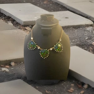 Vintage Betsey Johnson Gold Tone AB Crystals Safari Necklace Estate Classic J - Picture 1 of 10
