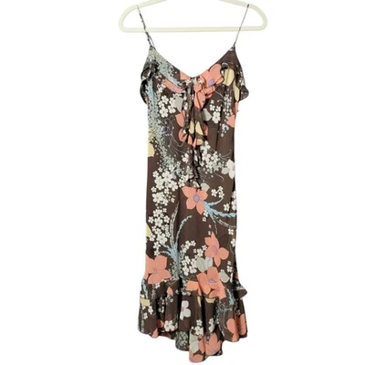 Vestido B. Darlin Juniors Y2K Boho retrô floral babado bainha romântico cigano 5/6 - Imagem 1 de 4