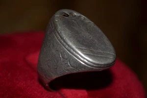 Antique Ring Silver Rare Berber HandCarved Moroccan Ethnic Tribal Jewelry Women - Picture 1 of 7