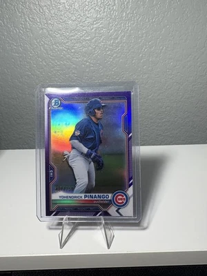 2021  Bowman Chrome #BDC-25 Yohendrick Pinango Purple Refractor  /250 - Image 1 of 2