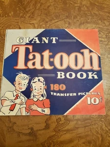 Giant Tat-ooh Book - vintage kids transfer pictures - WWII era - Picture 1 of 7