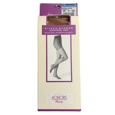 Vintage NEW 1990s Honors Light Beige Sheer Support Light Nylon Pantyhose Medium - Image 1 of 3