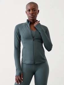 Neu ohne Etikett Athleta Salutation Jacke Eden M Medium türkis Sport Reisen Yoga durchgehender Reißverschluss - Bild 1 von 10