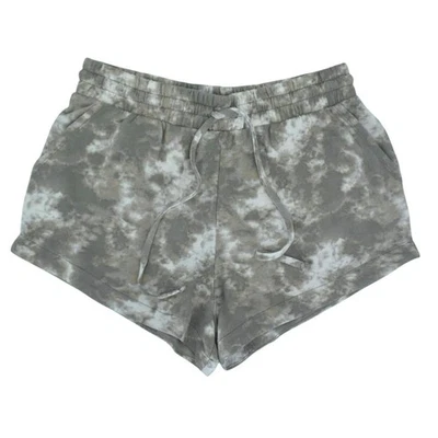Shorts feminino Bobeau marrom tingido elástico cintura cordão terry francês P  - Imagem 1 de 4