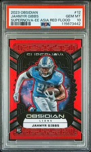 2023 OBSIDIAN JAHMYR GIBBS SUPERNOVA ASIA RED FLOOD - PSA 10 (Pop 5) - Foto 1 di 2