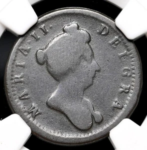 GREAT BRITAIN. Pattern Farthing, Mary (1689), Rare, NGC VG8 BN - Picture 1 of 4