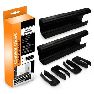 2 Pack Under Desk Cable Management Tray Wire Cord Power Strip Adapter Organizer - Picture 1 of 6