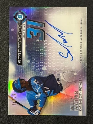 Seuly Matias 2019 Bowman Chrome Stat Tracker Auto Refractor /99 Royals - Image 1 of 2