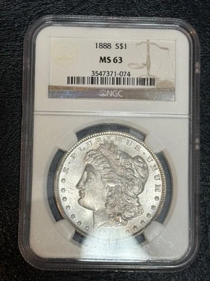 1888 Morgan Silver Dollar NGC MS63 $1 - Image 1 of 2