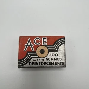 Vintage Ace Gummed Reinforcements with Box, No. 2 Size, Open Box - Picture 1 of 3