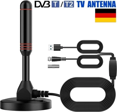 Leistungsstarke DVB-T2 HD Antenne dvbt DAB + Plus Stabantenne 36dbi HDTV Radio - Bild 1 von 4