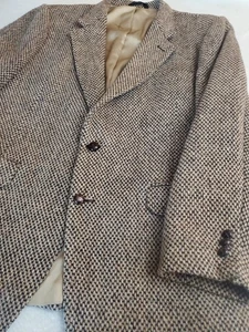 Cappotto sportivo uomo Harris tweed marrone pura lana scozzese giacca blazer classico - Foto 1 di 15