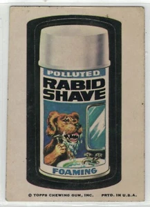 Vintage 1970's Wacky Packages Rabid Shave Foam Trading Card Tan Back - Picture 1 of 1