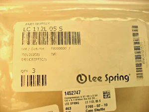 qty 3- LEE Springs LC 112L 05 S O.97 OD x 2.50 lg, x 0.112 wire, dia.0.743 - Picture 1 of 4