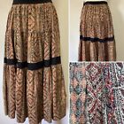 Vintage Tiered Cotton Skirt Size 8-10 Boho Ethnic Print