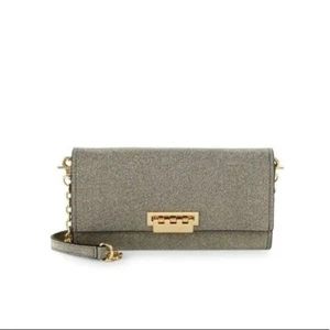 Neu Designer ZAC ZAC POSEN Umhängetasche Leder Gold Glitzer mit Goldkette - Bild 1 von 4