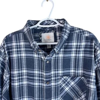 Cloudveil Flannel Shirt Mens 2XL Blue Plaid L/S Cotton Blend Stretch Button Down - Image 1 of 4