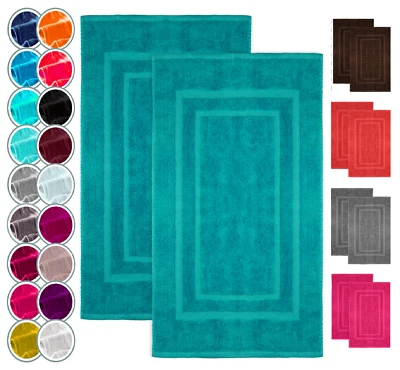 2X Alfombrillas de baño súper absorbentes 1000GSM 100 % algodón puro ducha baño toalla de pie Foto 1 de 4
