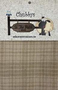 100% Wool Chubbys Felted Wool 16" Square Tan Dan's Plaid In the Patch Design - Picture 1 of 1