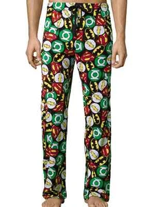 DC Comics Mens Black Justice League Unlimited Lounge Pants Pajama Bottoms - Picture 1 of 1