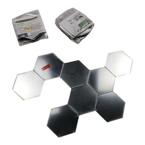 Wall Decor Decals Removable Acrylic Geometric Mirrored Silver Adhesive Set of 36 - Picture 1 of 10