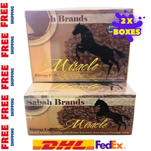 EN VENTA 2x Miracle Coffee marca Sabah 20 sobres para hombres y mujeres potenciador de energía - Imagen 1 de 10