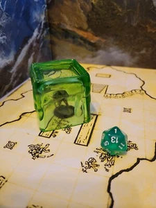 Porta dados de cubo gelatinoso / Mini juego de 7 dados c/w para TTRPG/D&D/PATHFINDER - Imagen 1 de 5