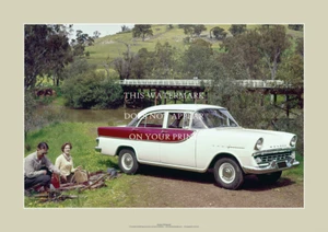 Holden FB Special Sedan A2 Art Print – 1960 Picnic Scene – 59 x 42 cm Poster - Bild 1 von 4
