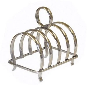 Toastgestell Halter Edelstahl 4 Slots Scheibe Servieren Brot Laib Ständer  - Bild 1 von 1