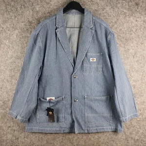 Dickies Jacket Mens Extra Large Blue Hickory Striped Blazer Oversized NEW 9005 - Bild 1 von 16