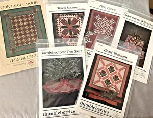 Quilt Patterns 6 Thimbleberries Lot Cottage Folk Christmas Lynette Jensen Pieced - Picture 1 of 14