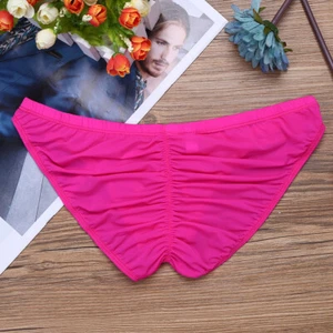 Sissy Men's Lingerie Briefs Bikini Back Ruched Pouch Panties Thong Underwear - Picture 1 of 64