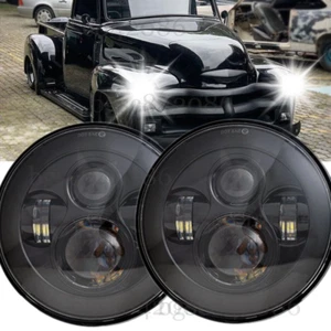 2x DOT 7"inch Round LED Headlights High&Low Beam For Chevy C10 C20 Pickup Truck - Picture 1 of 11